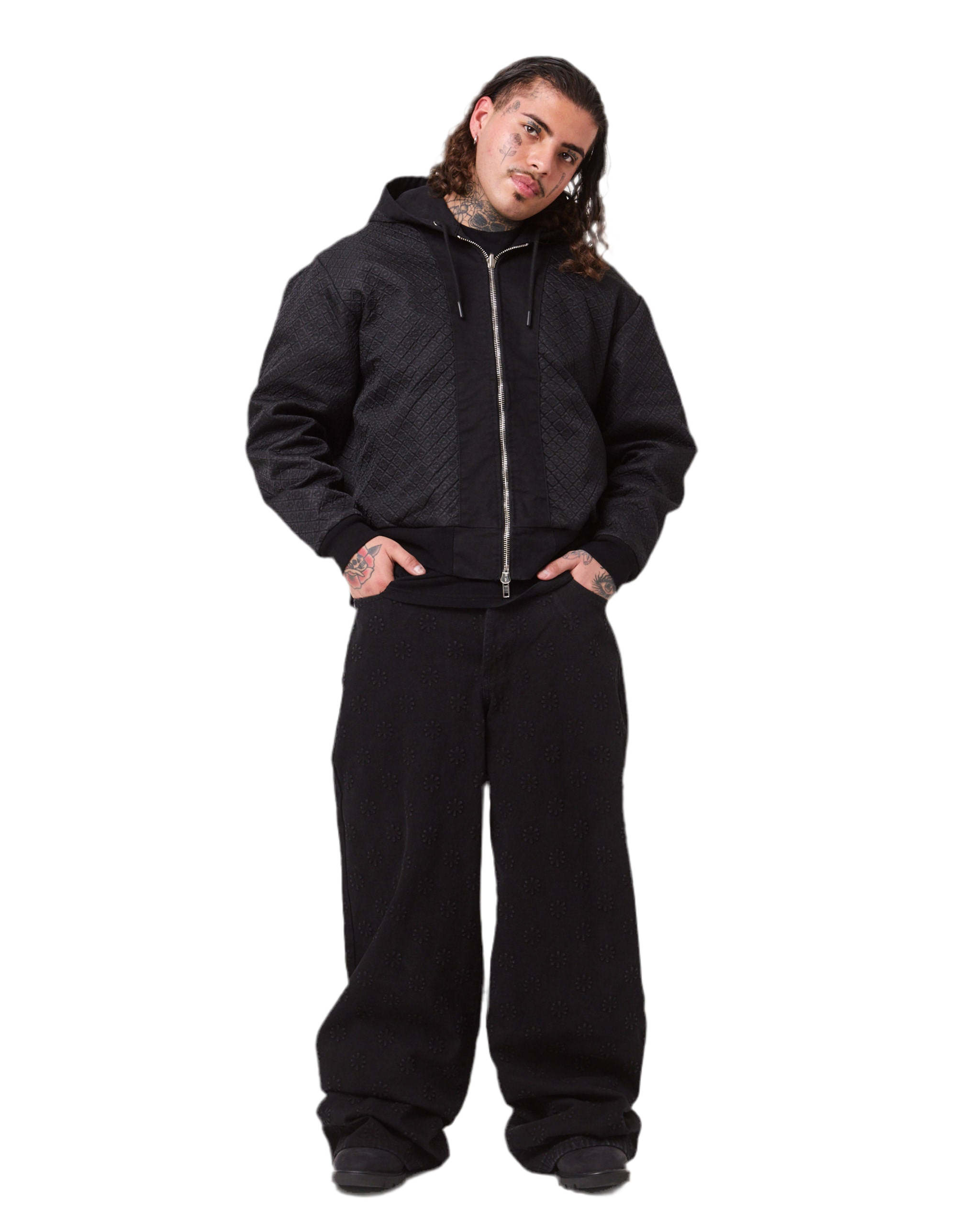 EMBOSSED DENIM (JET BLACK)