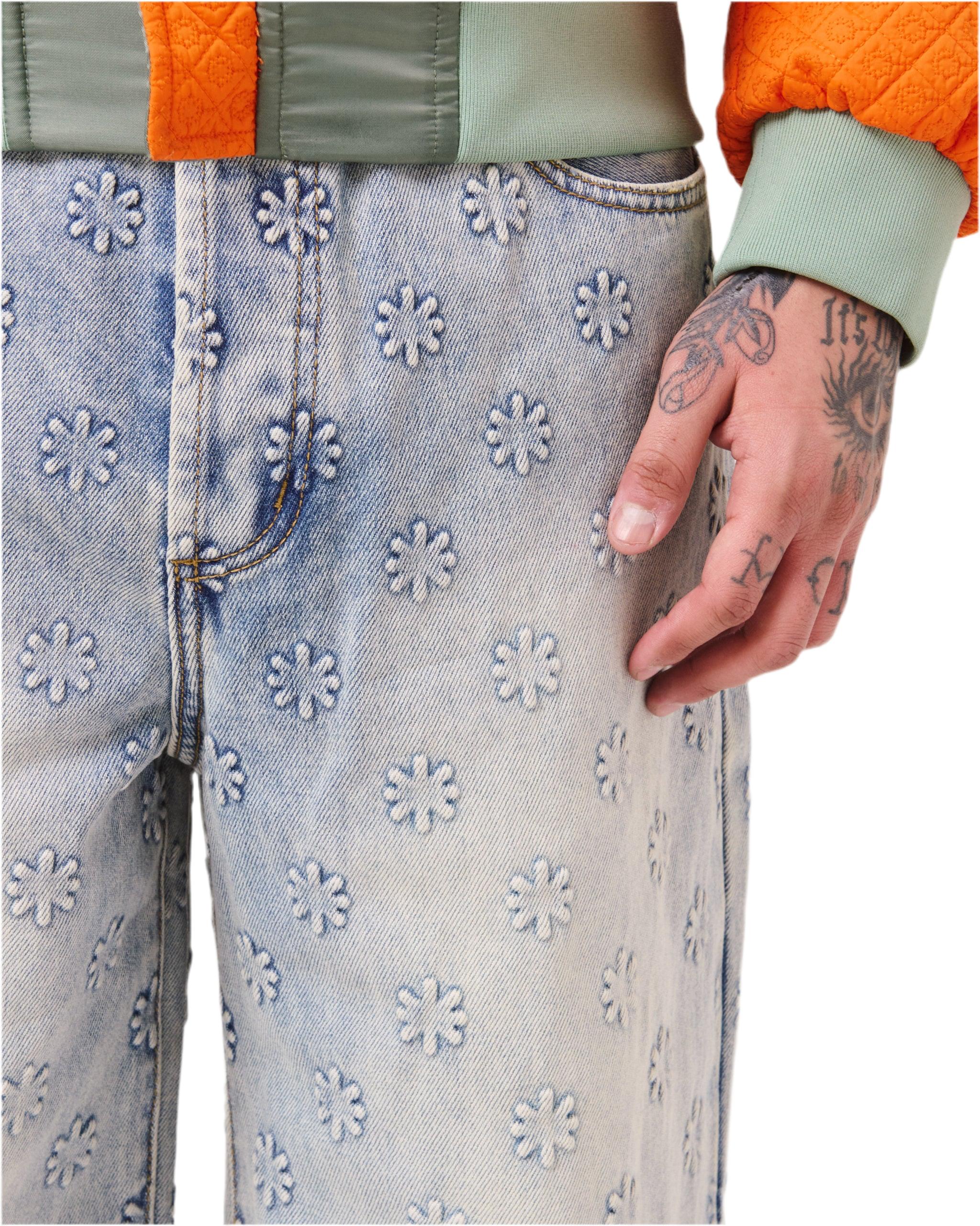 EMBOSSED DENIM (BLUE)