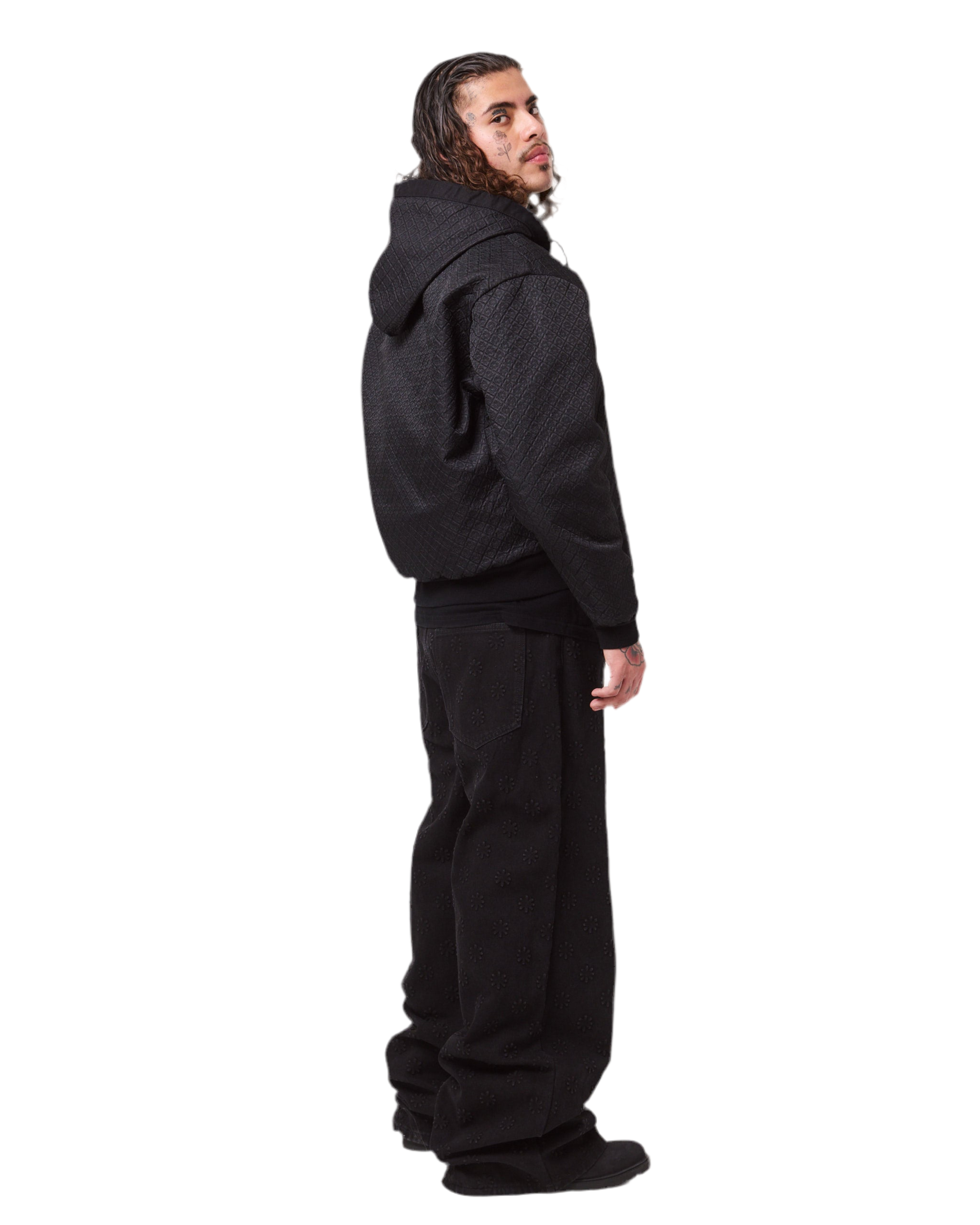 EMBOSSED DENIM (JET BLACK)