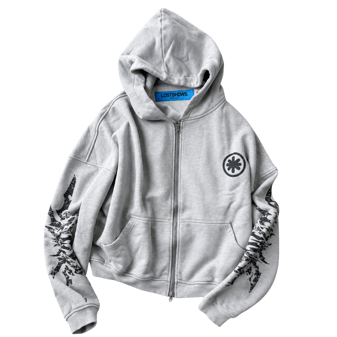 VINTAGE GRUNGE HOODIE (GREY)