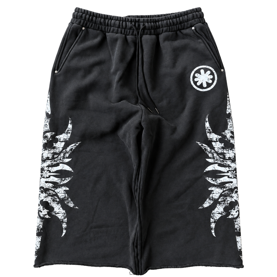 VINTAGE GRUNGE 3/4 SHORT (BLACK)