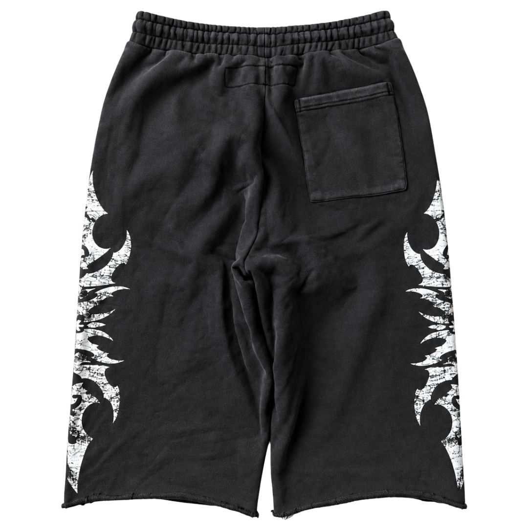VINTAGE GRUNGE 3/4 SHORT (BLACK)