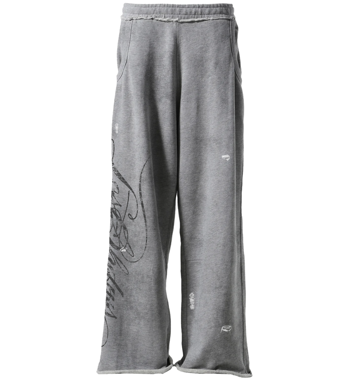 DISTRESSED SCRIPT SWEATPANT (GREY)
