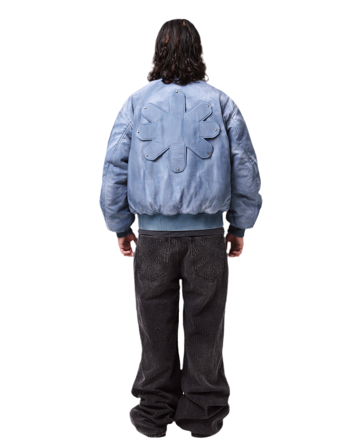 EMBOSSED DENIM (WASHED BLACK)