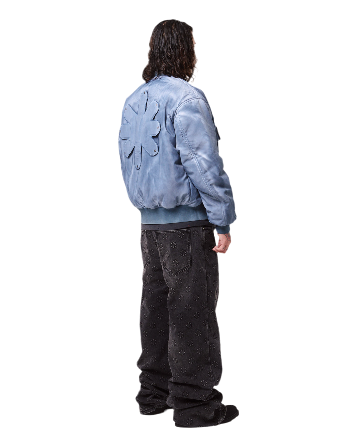 EMBOSSED DENIM (WASHED BLACK)
