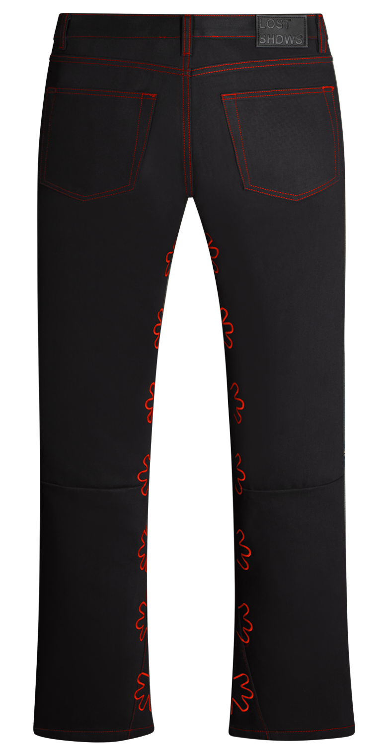 LostShdws DRKSHDWS Outline Denim Pant (RED)