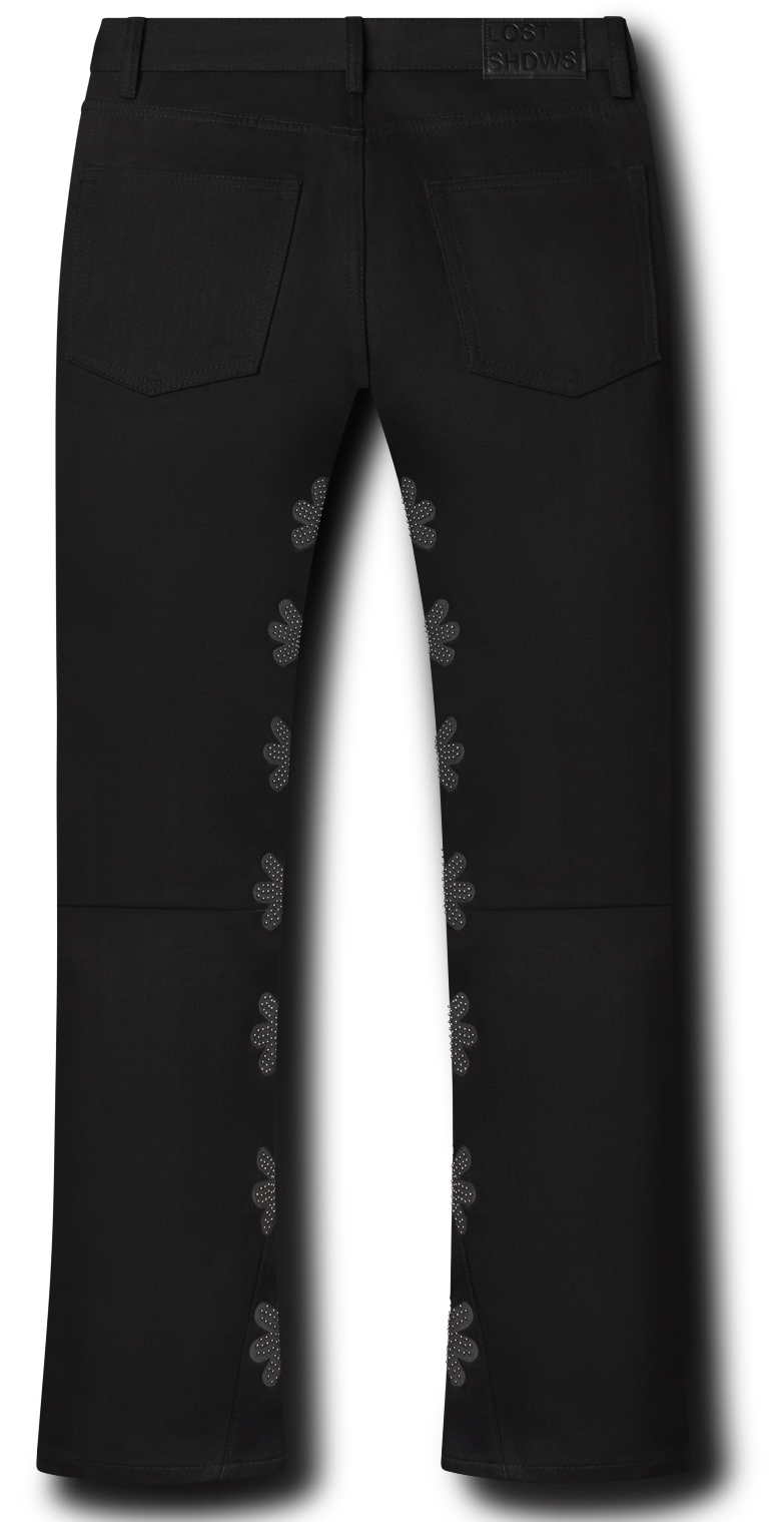 STUDDED LOGO DRKSHDW DENIM (BLACK)