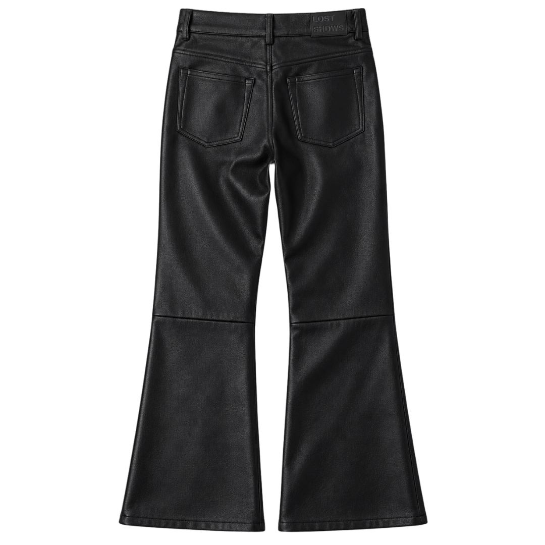 OG SUN LOGO LEATHER PANT V2 (BLACK/BONE)