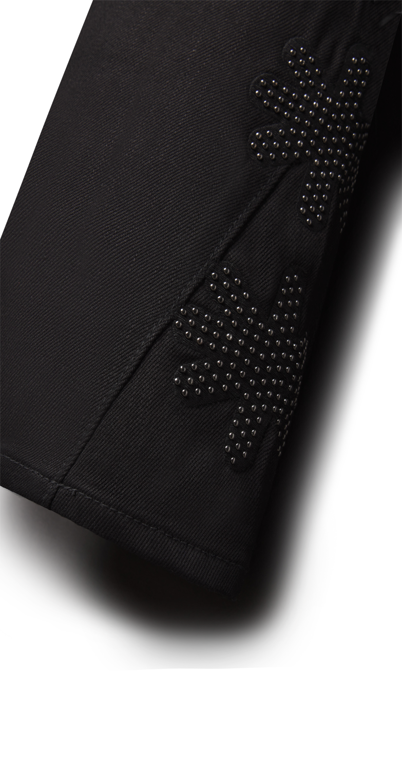 STUDDED LOGO DRKSHDW DENIM (BLACK)