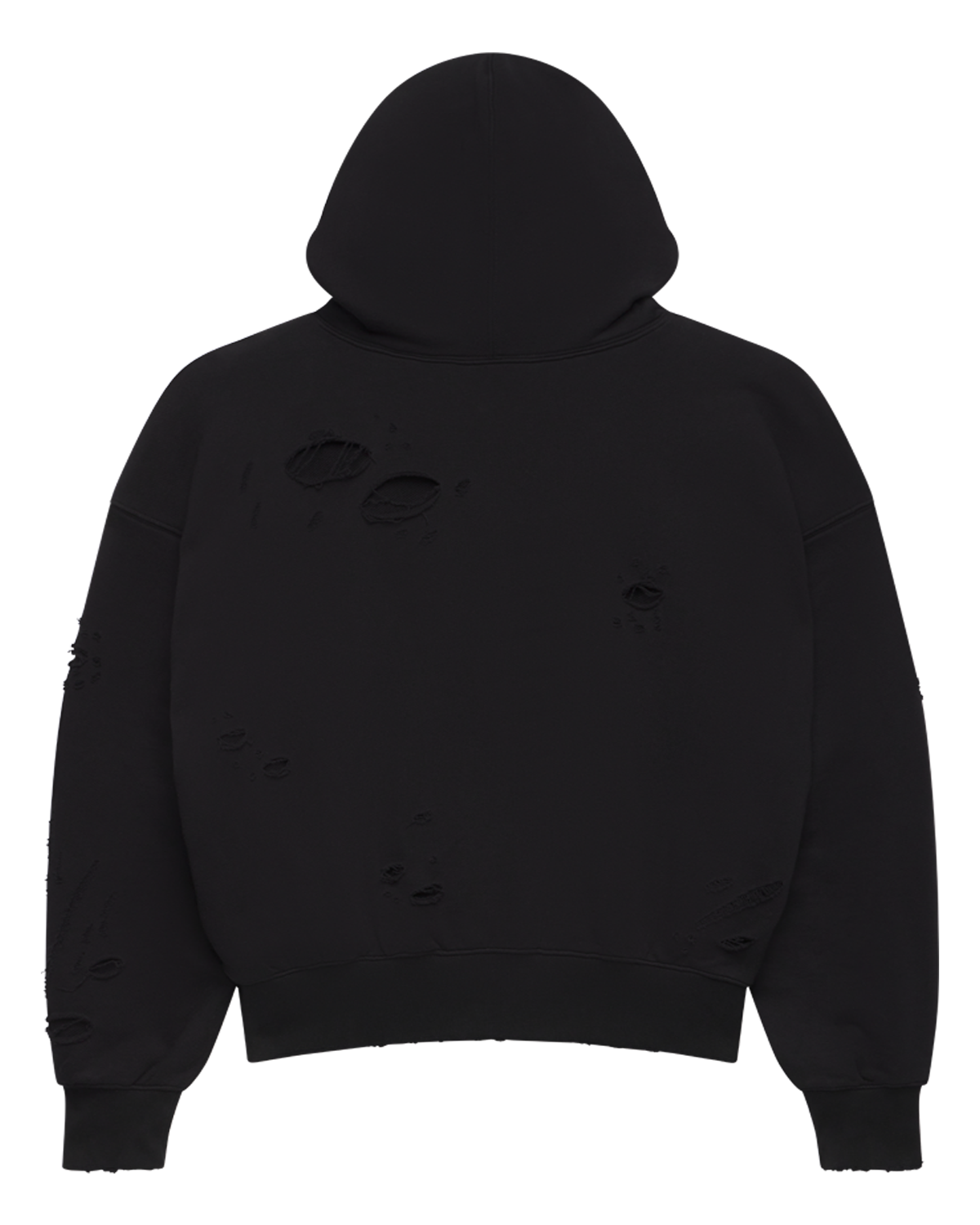 DSTRY DBL LAYER LOGO HOODIE (BLACK)